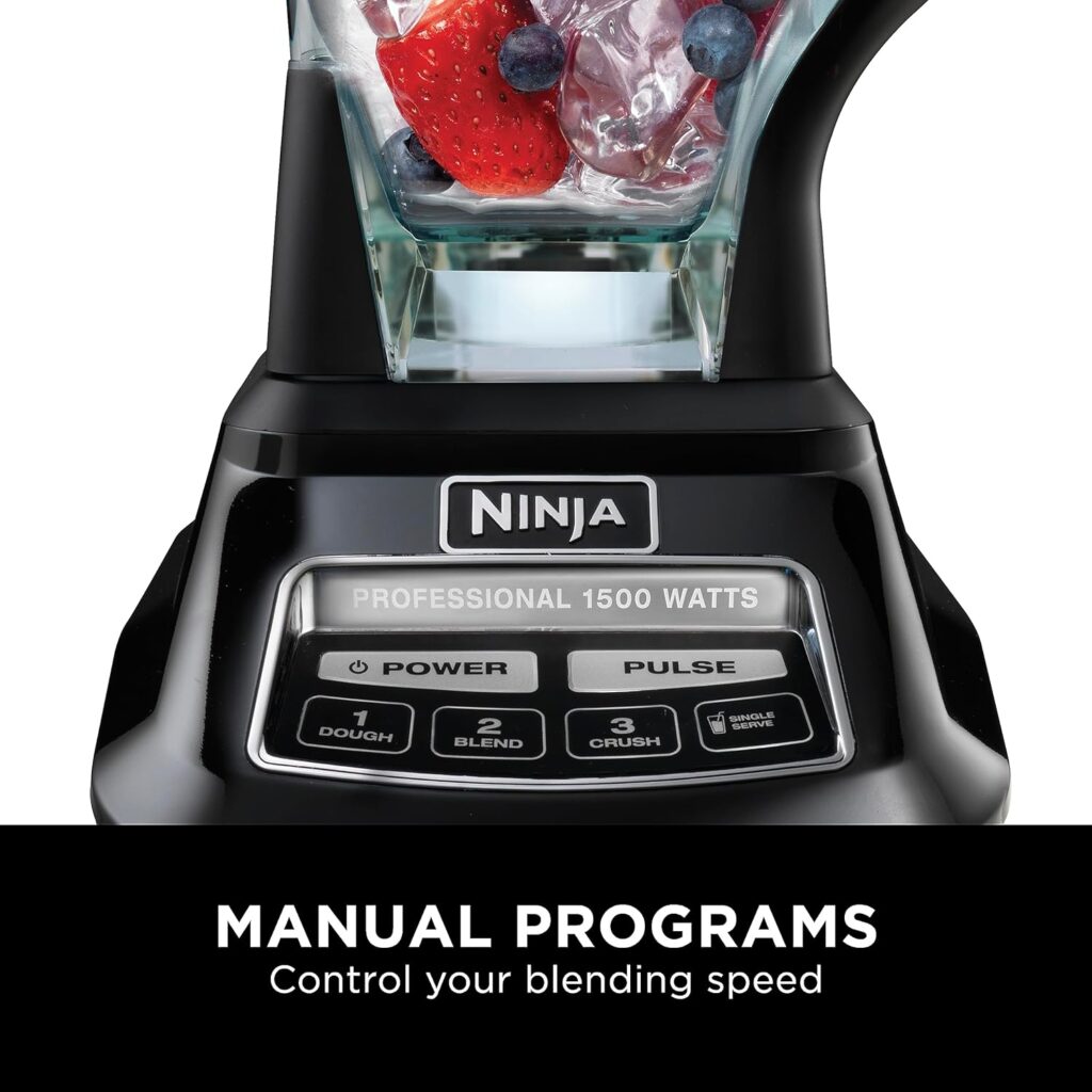 Ninja BL770 Mega Kitchen System, 1500W, 4 Functions for Smoothies, Processing, Dough, Drinks  More, with 72-oz.* Blender Pitcher, 64-oz. Processor Bowl, (2) 16-oz. To-Go Cups  (2) Lids, Black
