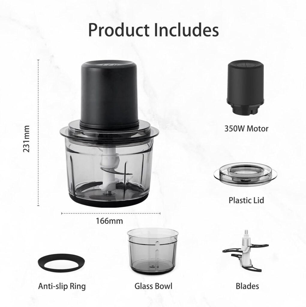 Olayks Electric Food Processor, Small Electric Food Chopper for Baby Food, Vegetables, Meat, Fruits, Nuts, 4 Cup Food Chopper with 2 Speed