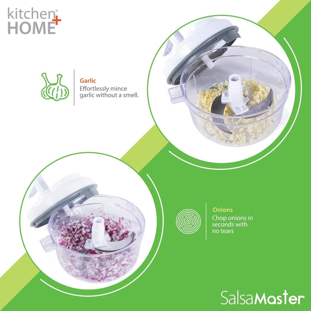 Salsa Master Salsa Maker, Food Chopper, Mixer and Blender - As Seen On TV Manual Food Processor,white