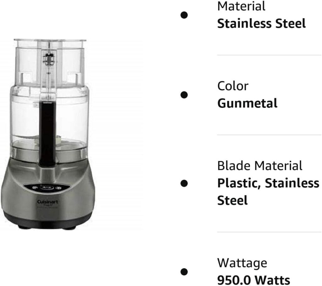 Cuisinart CFP-9GMPCY Food Processor, 9-Cup, Gunmetal